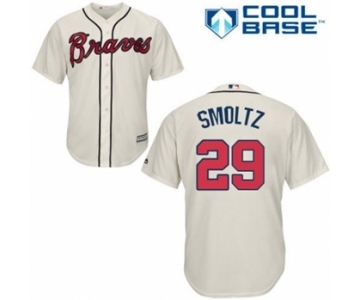 Men's Majestic Atlanta Braves #29 John Smoltz Authentic Cream Alternate Cool Base MLB