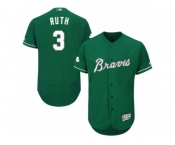 Men's Majestic Atlanta Braves #3 Babe Ruth Green Celtic Flexbase Authentic Collection MLB Jersey