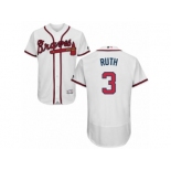 Men's Majestic Atlanta Braves #3 Babe Ruth White Flexbase Authentic Collection MLB Jersey