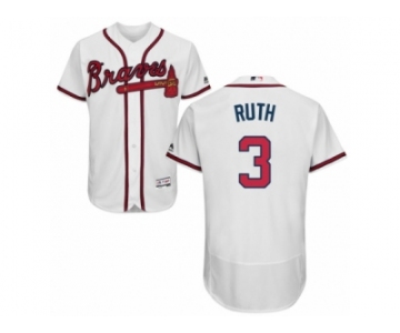 Men's Majestic Atlanta Braves #3 Babe Ruth White Flexbase Authentic Collection MLB Jersey