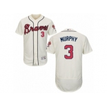 Men's Majestic Atlanta Braves #3 Dale Murphy Cream Flexbase Authentic Collection MLB Jersey