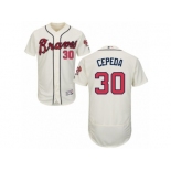 Men's Majestic Atlanta Braves #30 Orlando Cepeda Cream Flexbase Authentic Collection MLB Jersey