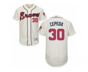 Men's Majestic Atlanta Braves #30 Orlando Cepeda Cream Flexbase Authentic Collection MLB Jersey