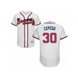 Men's Majestic Atlanta Braves #30 Orlando Cepeda White Flexbase Authentic Collection MLB Jersey