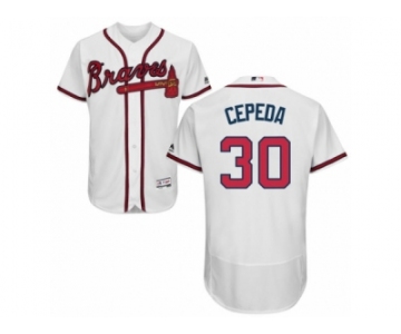 Men's Majestic Atlanta Braves #30 Orlando Cepeda White Flexbase Authentic Collection MLB Jersey