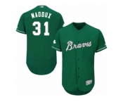 Men's Majestic Atlanta Braves #31 Greg Maddux Green Celtic Flexbase Authentic Collection MLB Jersey