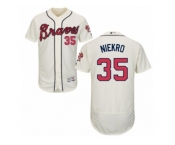 Men's Majestic Atlanta Braves #35 Phil Niekro Cream Flexbase Authentic Collection MLB Jersey