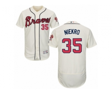 Men's Majestic Atlanta Braves #35 Phil Niekro Cream Flexbase Authentic Collection MLB Jersey