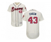 Men's Majestic Atlanta Braves #43 Jhoulys Chacin Cream Flexbase Authentic Collection MLB Jersey