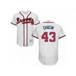 Men's Majestic Atlanta Braves #43 Jhoulys Chacin White Flexbase Authentic Collection MLB Jersey