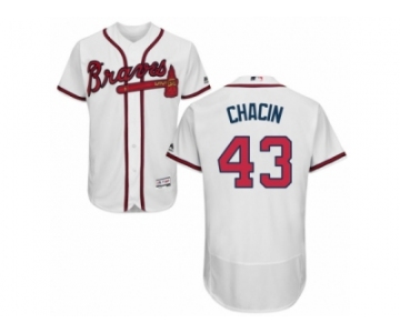 Men's Majestic Atlanta Braves #43 Jhoulys Chacin White Flexbase Authentic Collection MLB Jersey