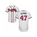 Men's Majestic Atlanta Braves #47 Tom Glavine White Flexbase Authentic Collection MLB Jersey