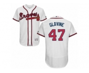 Men's Majestic Atlanta Braves #47 Tom Glavine White Flexbase Authentic Collection MLB Jersey