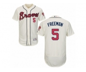 Men's Majestic Atlanta Braves #5 Freddie Freeman Cream Flexbase Authentic Collection MLB Jersey