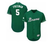 Men's Majestic Atlanta Braves #5 Freddie Freeman Green Celtic Flexbase Authentic Collection MLB Jersey