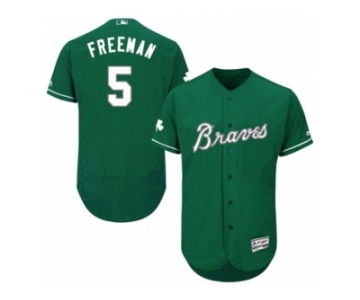 Men's Majestic Atlanta Braves #5 Freddie Freeman Green Celtic Flexbase Authentic Collection MLB Jersey