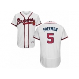 Men's Majestic Atlanta Braves #5 Freddie Freeman White Flexbase Authentic Collection MLB Jersey