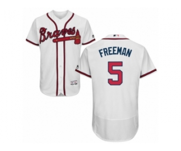 Men's Majestic Atlanta Braves #5 Freddie Freeman White Flexbase Authentic Collection MLB Jersey