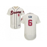 Men's Majestic Atlanta Braves #6 Bobby Cox Cream Flexbase Authentic Collection MLB Jersey