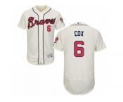 Men's Majestic Atlanta Braves #6 Bobby Cox Cream Flexbase Authentic Collection MLB Jersey