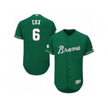 Men's Majestic Atlanta Braves #6 Bobby Cox Green Celtic Flexbase Authentic Collection MLB Jersey