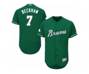 Men's Majestic Atlanta Braves #7 Gordon Beckham Green Celtic Flexbase Authentic Collection MLB Jersey