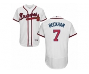 Men's Majestic Atlanta Braves #7 Gordon Beckham White Flexbase Authentic Collection MLB Jersey