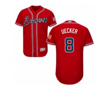 Men's Majestic Atlanta Braves #8 Bob Uecker Red Flexbase Authentic Collection MLB Jersey