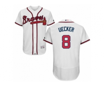 Men's Majestic Atlanta Braves #8 Bob Uecker White Flexbase Authentic Collection MLB Jersey