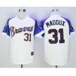 Mitchell And Ness 1973 Atlanta Braves #31 Greg Maddux White Throwback Stitched Baseball Jersey