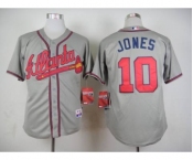 mlb jerseys atlanta braves #10 jones grey