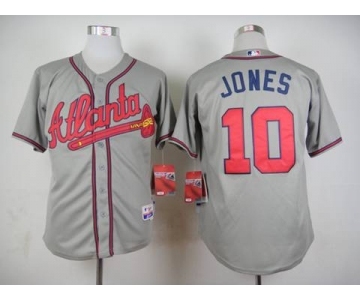 mlb jerseys atlanta braves #10 jones grey