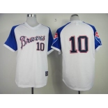 mlb jerseys atlanta braves #10 jones m&n white[blue sleeves]