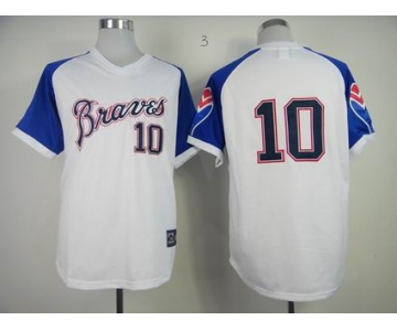 mlb jerseys atlanta braves #10 jones m&n white[blue sleeves]