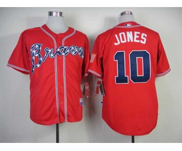 mlb jerseys atlanta braves #10 jones red[2014 new]