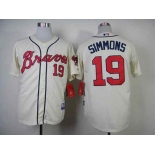 mlb jerseys atlanta braves #19 simmons cream