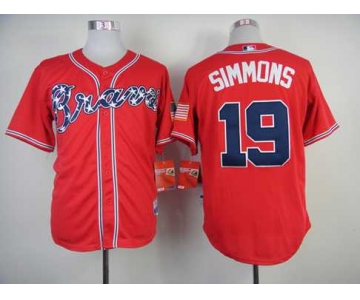 mlb jerseys atlanta braves #19 simmons red[2014 new]