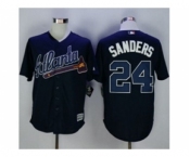 mlb jerseys atlanta braves #24 deion sanders blue[sanders]