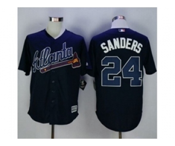 mlb jerseys atlanta braves #24 deion sanders blue[sanders]