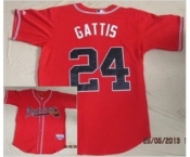 mlb jerseys atlanta braves #24 gattis red[cool base]