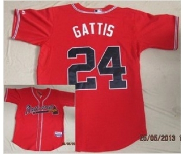 mlb jerseys atlanta braves #24 gattis red[cool base]