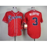 mlb jerseys atlanta braves #3 murphy red[2014 new]