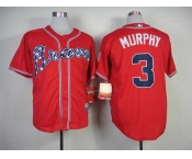 mlb jerseys atlanta braves #3 murphy red[2014 new]