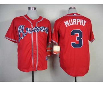 mlb jerseys atlanta braves #3 murphy red[2014 new]