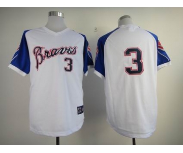 mlb jerseys atlanta braves #3 murphy white[blue sleeves]