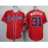 mlb jerseys atlanta braves #31 maddux red[75 th]