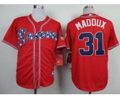 mlb jerseys atlanta braves #31 maddux red[75 th]