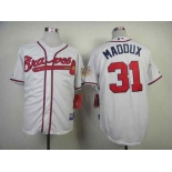 mlb jerseys atlanta braves #31 maddux white[75 th]