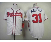 mlb jerseys atlanta braves #31 maddux white[75 th]