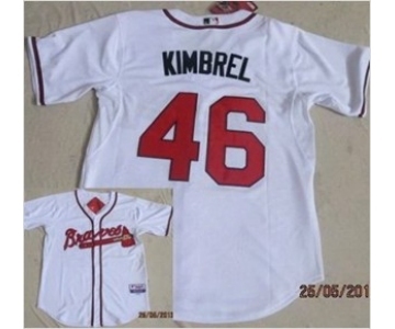 mlb jerseys atlanta braves #46 dimbrel white[cool base]